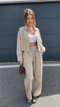 ROMA cropped shirt trouser co ord